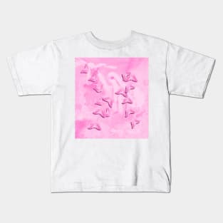 Pretty in pink butterflies Kids T-Shirt